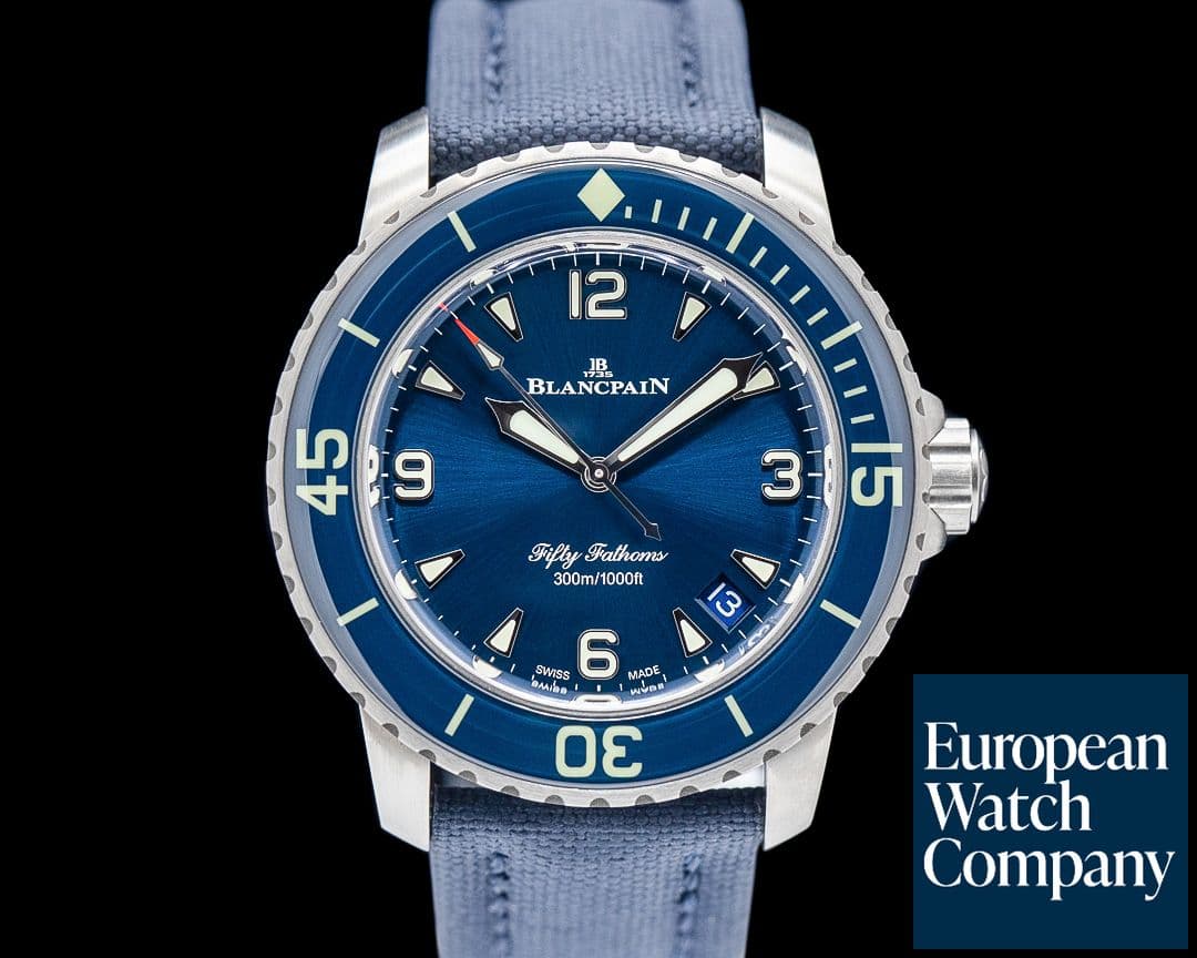 Image of Blancpain 5010-1240-52B Fifty Fathoms Automatique Titanium Blue Dial 2024