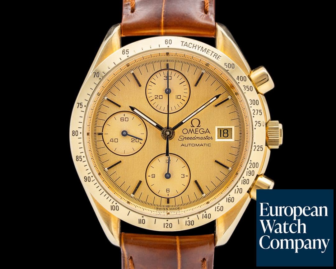 Image of Omega 3111.1 Speedmaster Automatic 18k Yellow Gold Champagne Dial