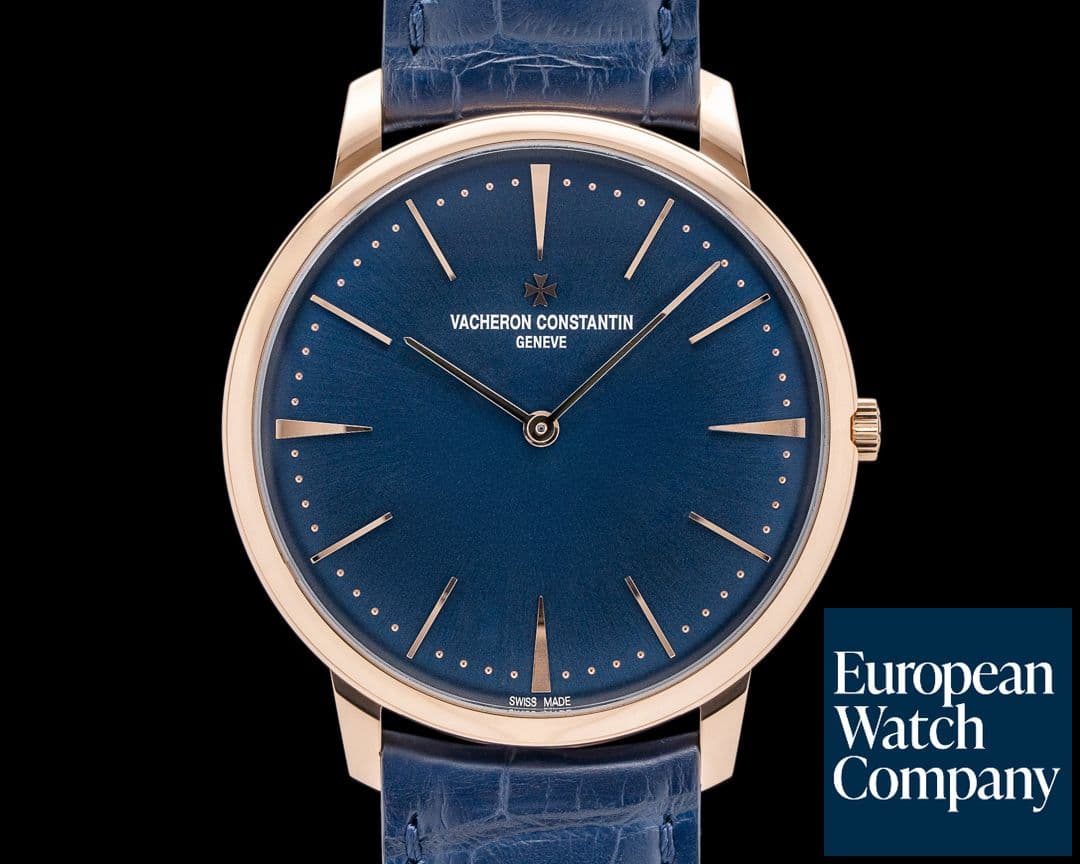 Image of Vacheron Constantin 81180-000R-B518 Patrimony Manual Wind 18K Rose Gold Blue Dial