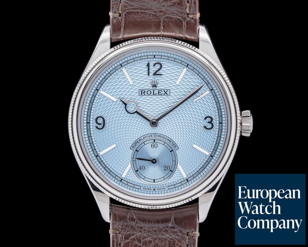 Image of Rolex 52506 1908 Platinum Ice Blue Guilloche Dial 2025