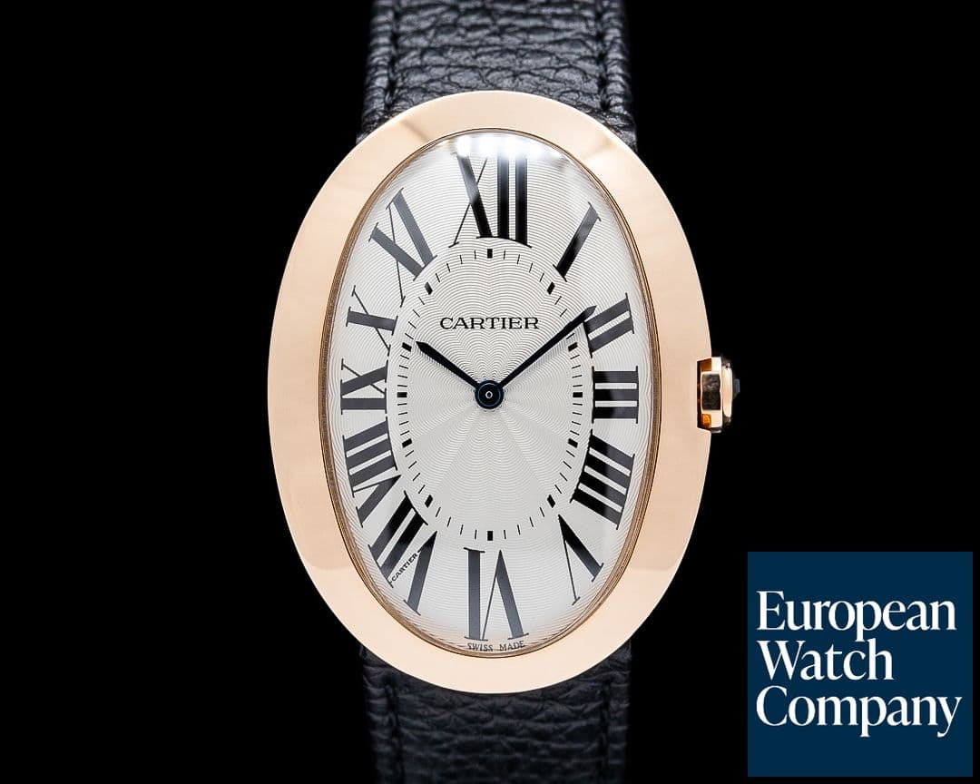 Image of Cartier 3033 Baignoire 44mm 18K Rose Gold Silver Dial