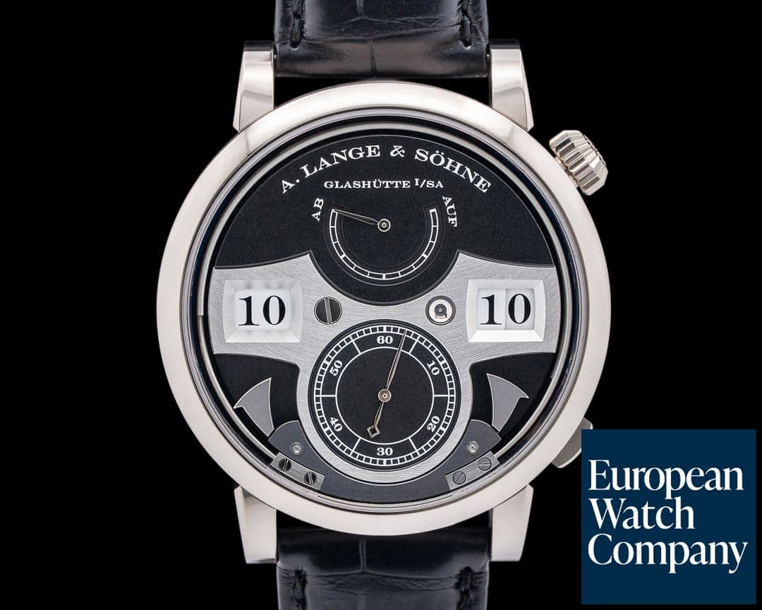 Image of A. Lange and Sohne 145.029F Zeitwerk Striking Time 18K White Gold Black Dial
