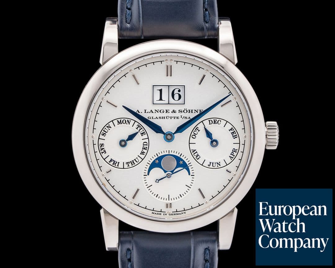 Image of A. Lange and Sohne 330.026 Saxonia Annual Calendar 18K White Gold Silver Dial