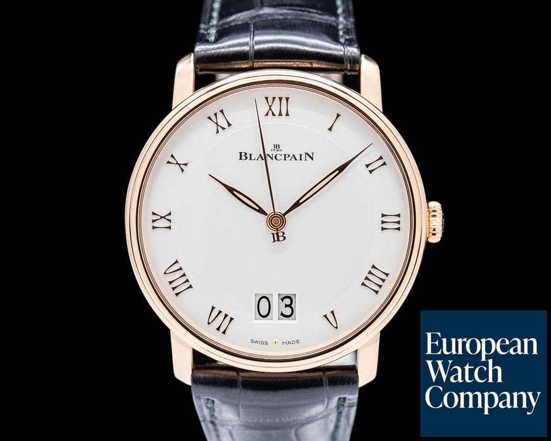 Image of Blancpain 6669 Villeret Grande Date 18K Rose Gold Opaline Dial