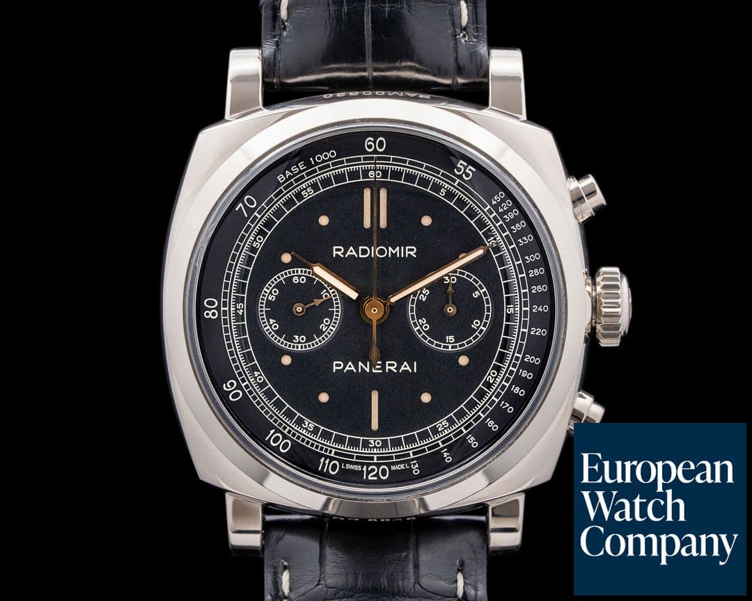 Image of Panerai PAM00520 Radiomir 1940 Chronograph 18K WG Black Dial LIMITED