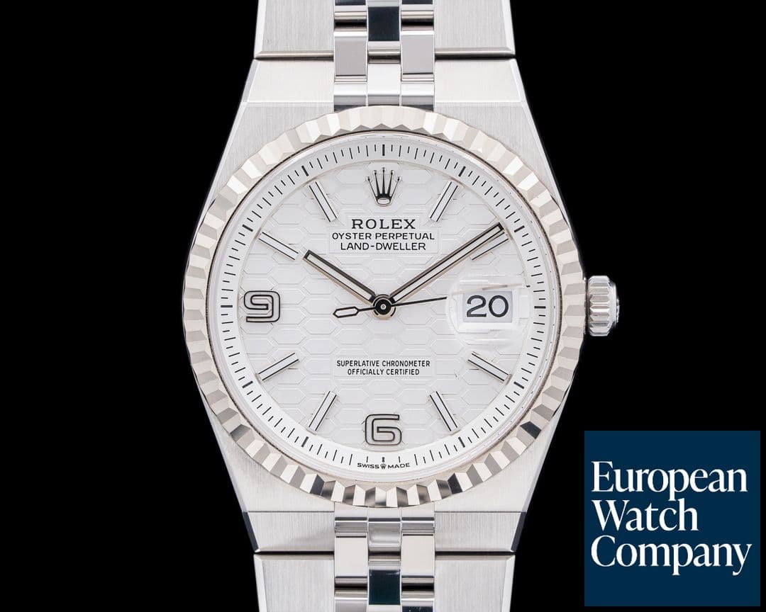 Image of Rolex 127234 Land-Dweller 36 SS / 18K WG White Dial 2025