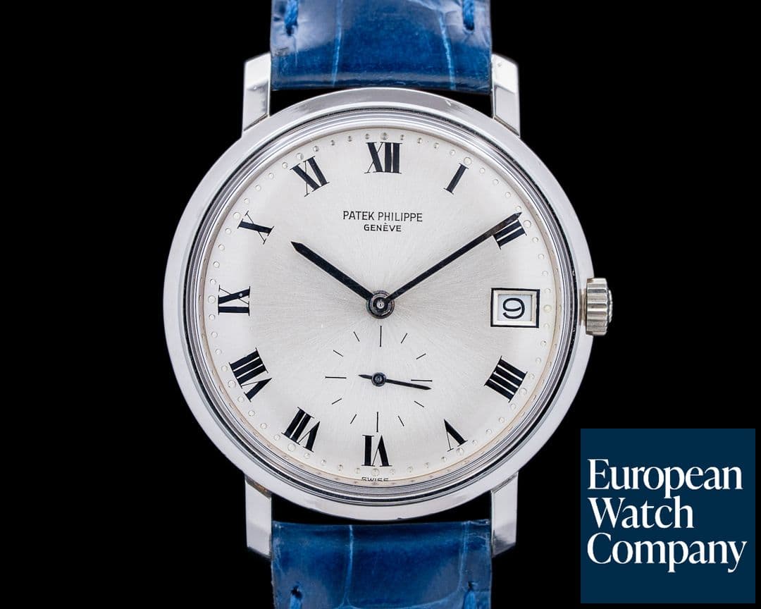 Image of Patek Philippe 3445/6 Calatrava Automatic Platinum Silver Roman Dial VERY RARE