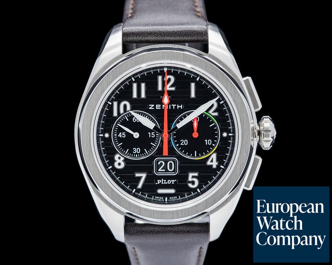Image of Zenith Pilot Big Date Flyback SS Black Dial