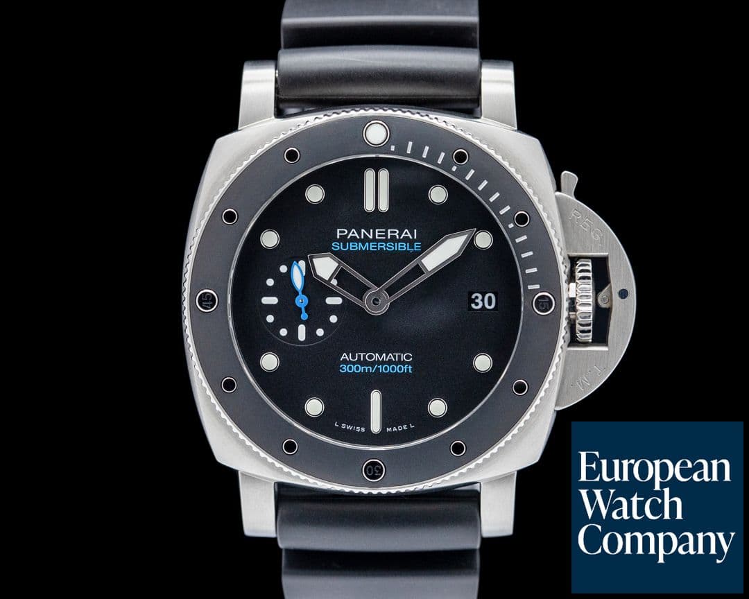Image of Panerai PAM00683 Submersible 42MM SS Black Dial