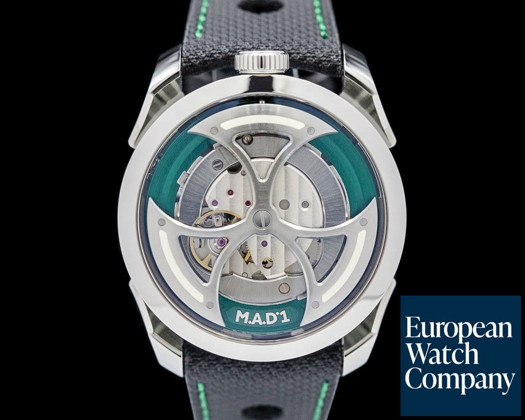 Image of MB&F M.A.D.1 "Lucky Clover" SS Green Skeleton Dial UNWORN LIMITED