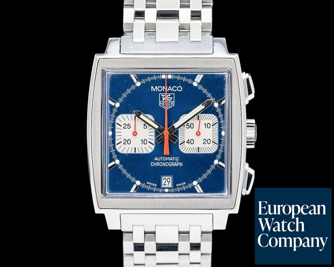 Image of TAG Heuer CW2113.FC6183 Monaco Steve McQueen SS Blue Dial
