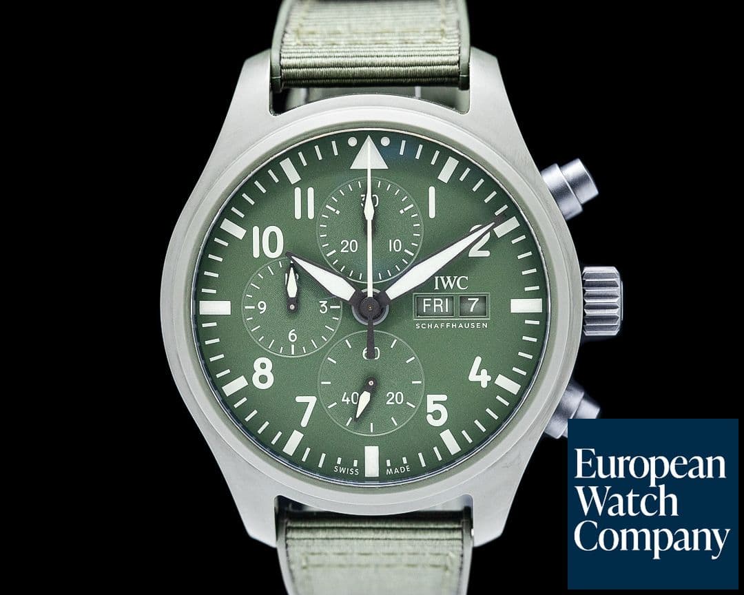 Image of IWC IW389106 Pilot Chronograph Top Gun "Woodland" Ceramic Green Dial