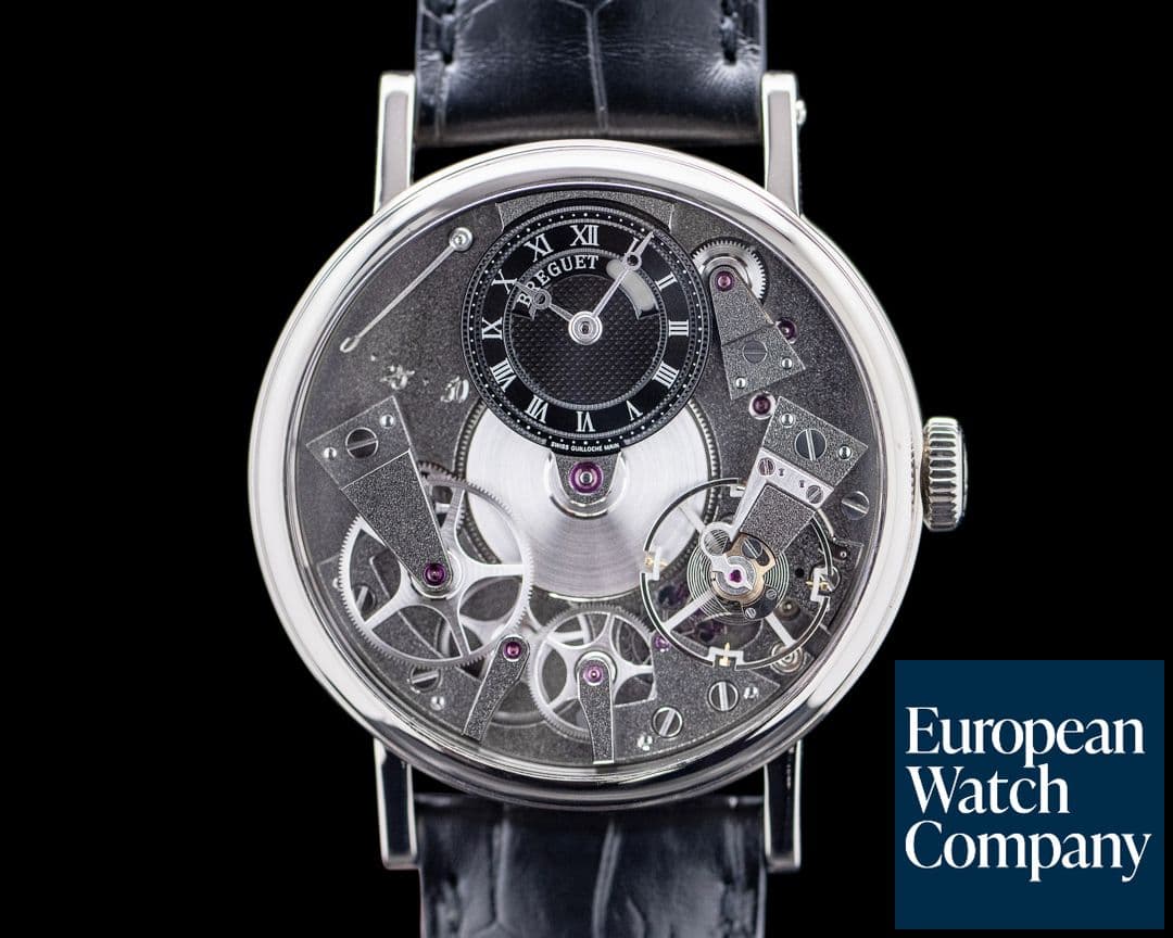 Image of Breguet 7027BB Tradition Manual Wind 18K White Gold Black Skeleton Dial