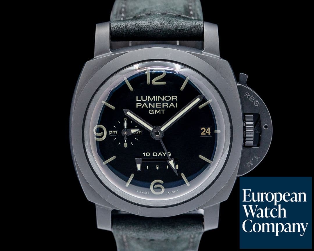 Image of Panerai PAM00335 Luminor 1950 44MM 10 Days GMT Ceramic Black Dial LIMITED