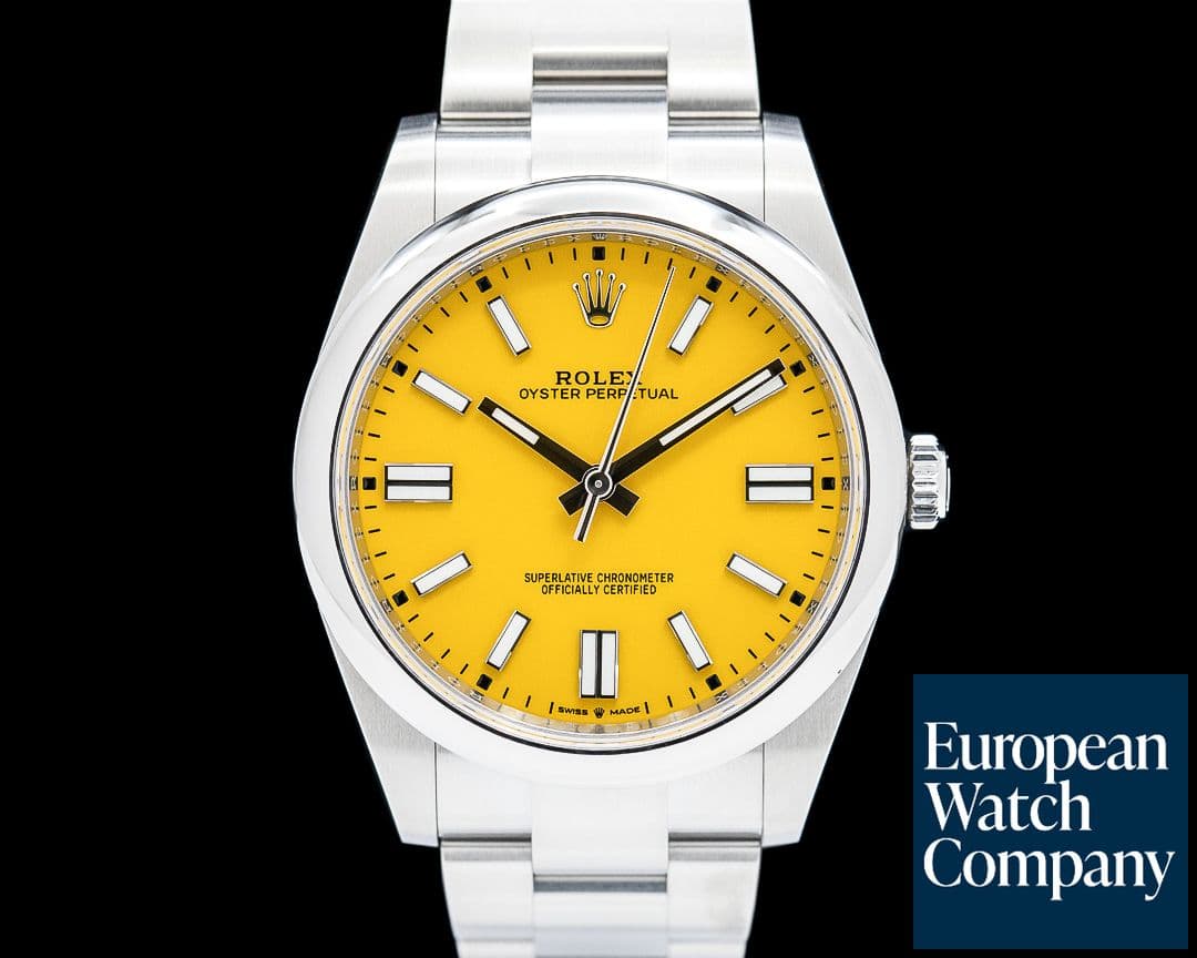 Image of Rolex 124300 Oyster Perpetual SS Yellow Dial