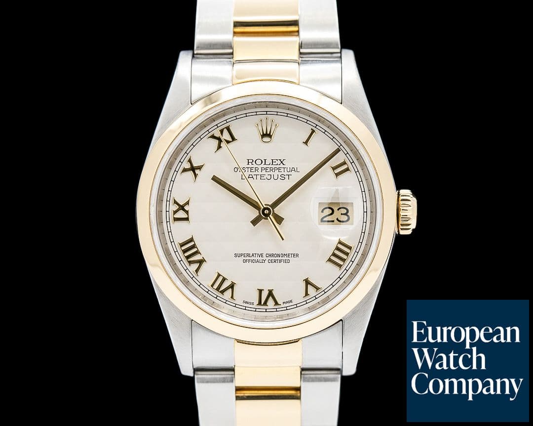 Image of Rolex 16203 Datejust SS / 18K Yellow Gold Ivory Pyramid Dial