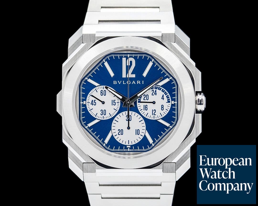 Image of Bulgari 103467 Octo Finissimo Chronograph GMT SS Blue Dial