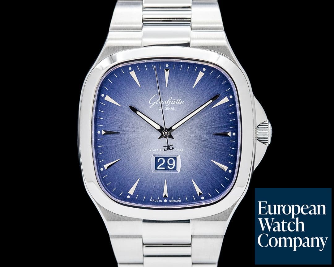 Image of Glashutte Original 39-47-13-12-14 Seventies Panorama Date SS Blue Dial