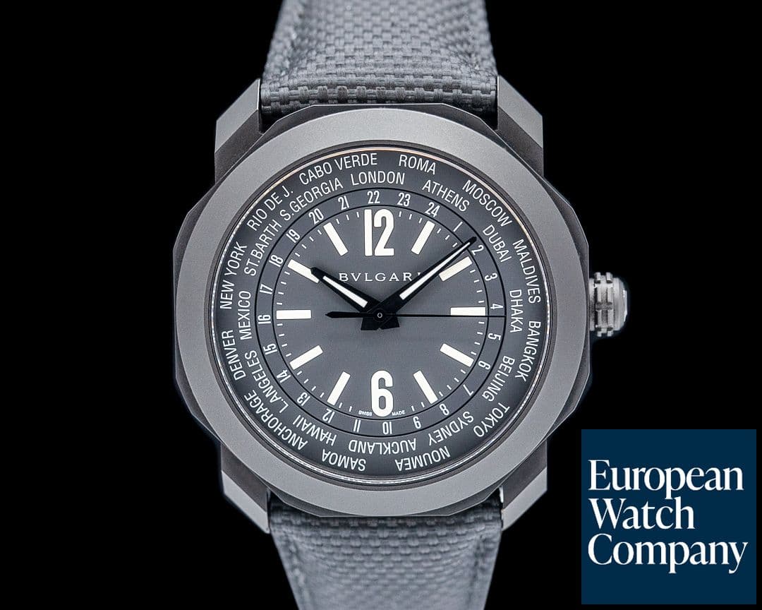 Image of Bulgari 103486 Octo Roma WorldTimer Black DLC SS