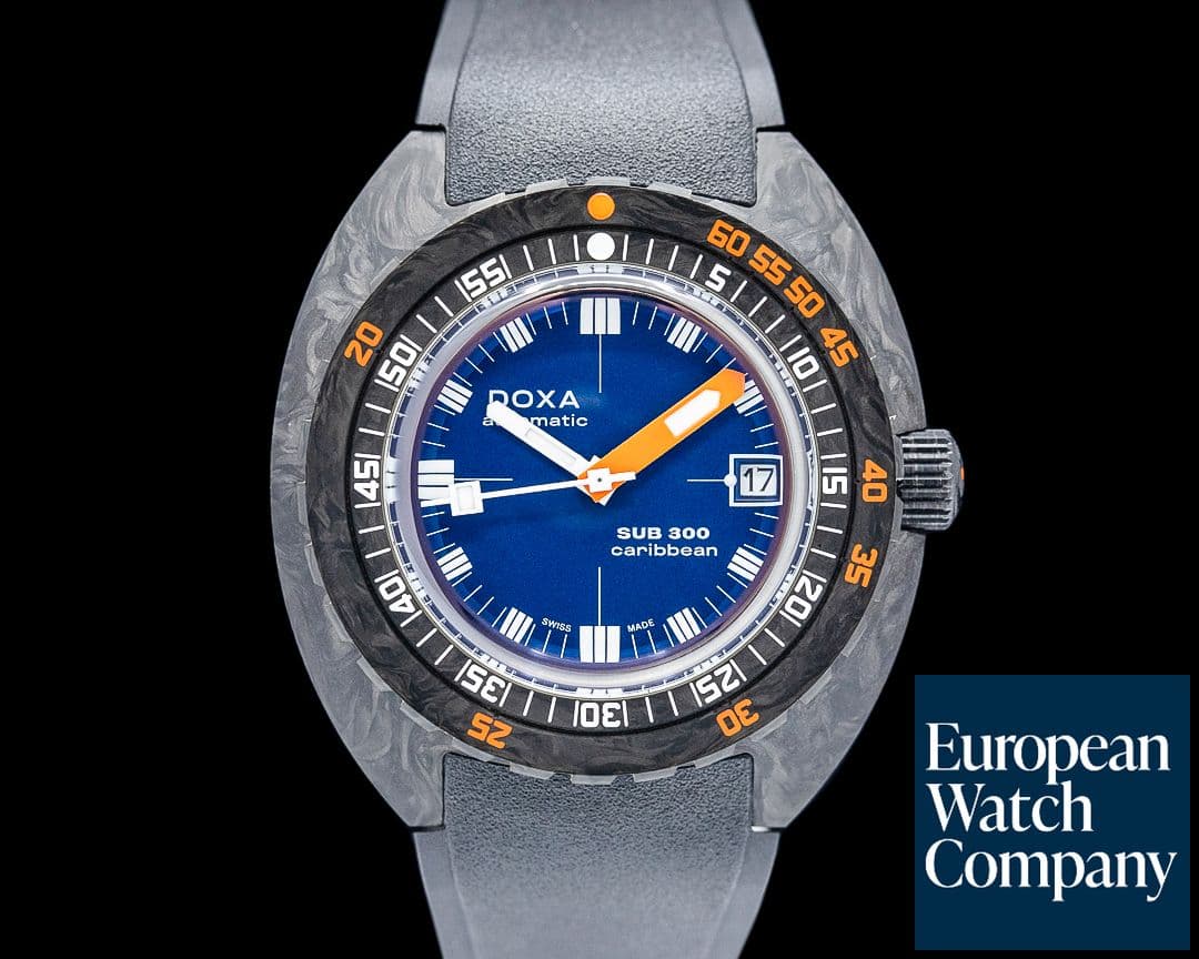 Image of Doxa SUB 300 Carbon Carribean 42mm Navy Blue Dial