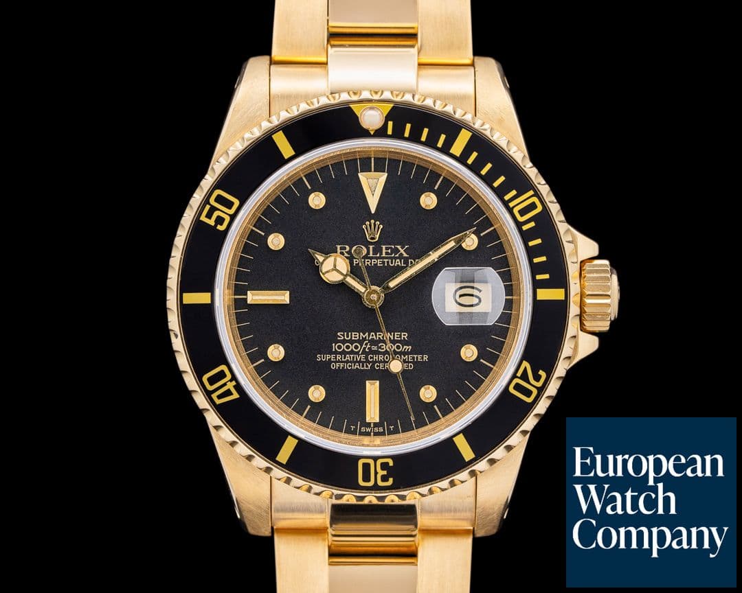 Image of Rolex 16808 Submariner 18K Yellow Gold Black Dial