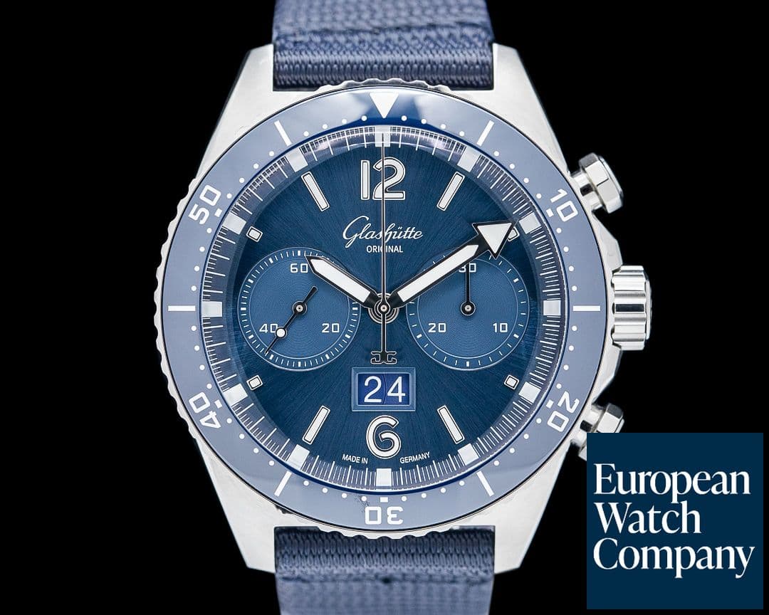 Image of Glashutte Original 1-37-23-02-81-36 SeaQ Chronograph SS Blue Dial