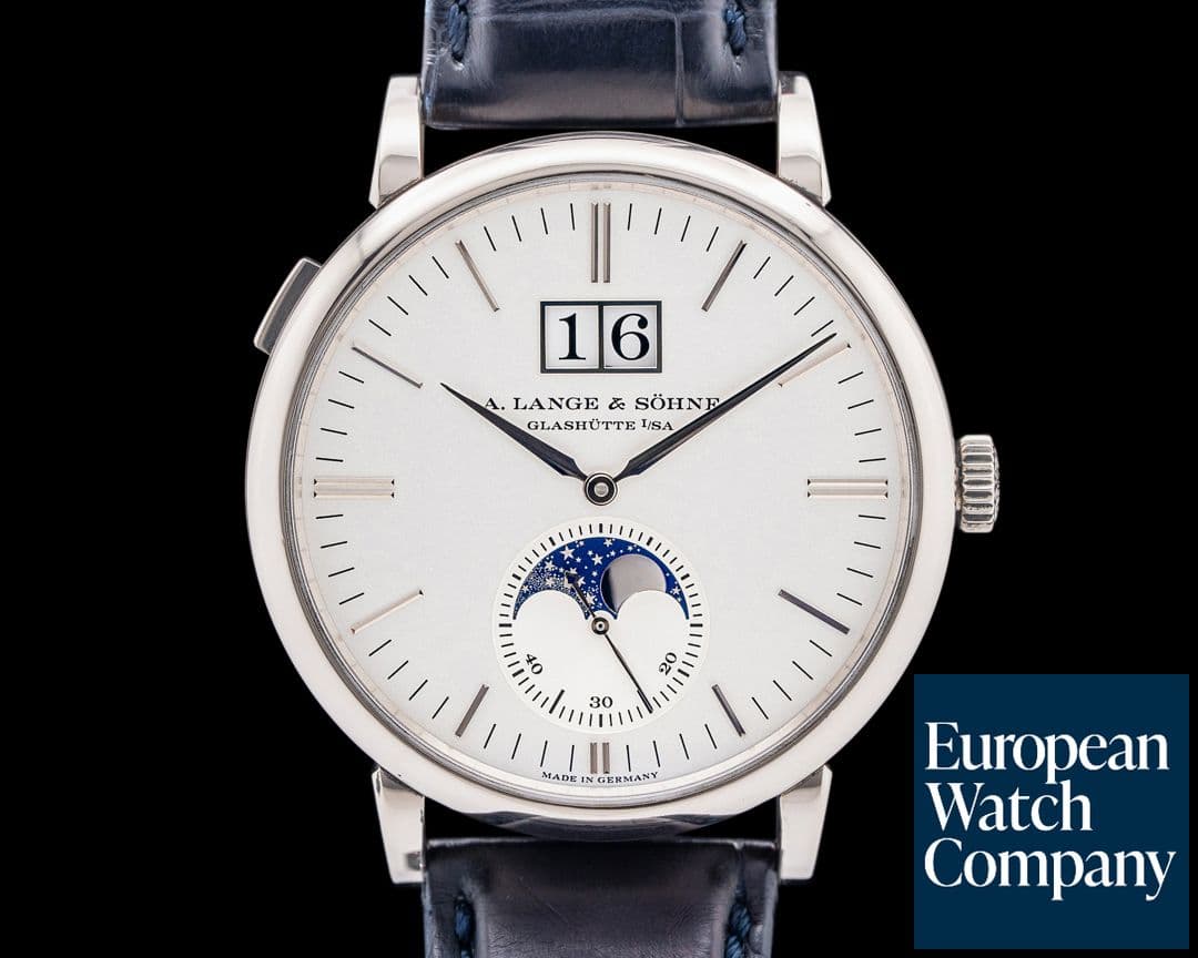 Image of A. Lange and Sohne 384.026 Saxonia Moon Phase 18K White Gold Silver Dial