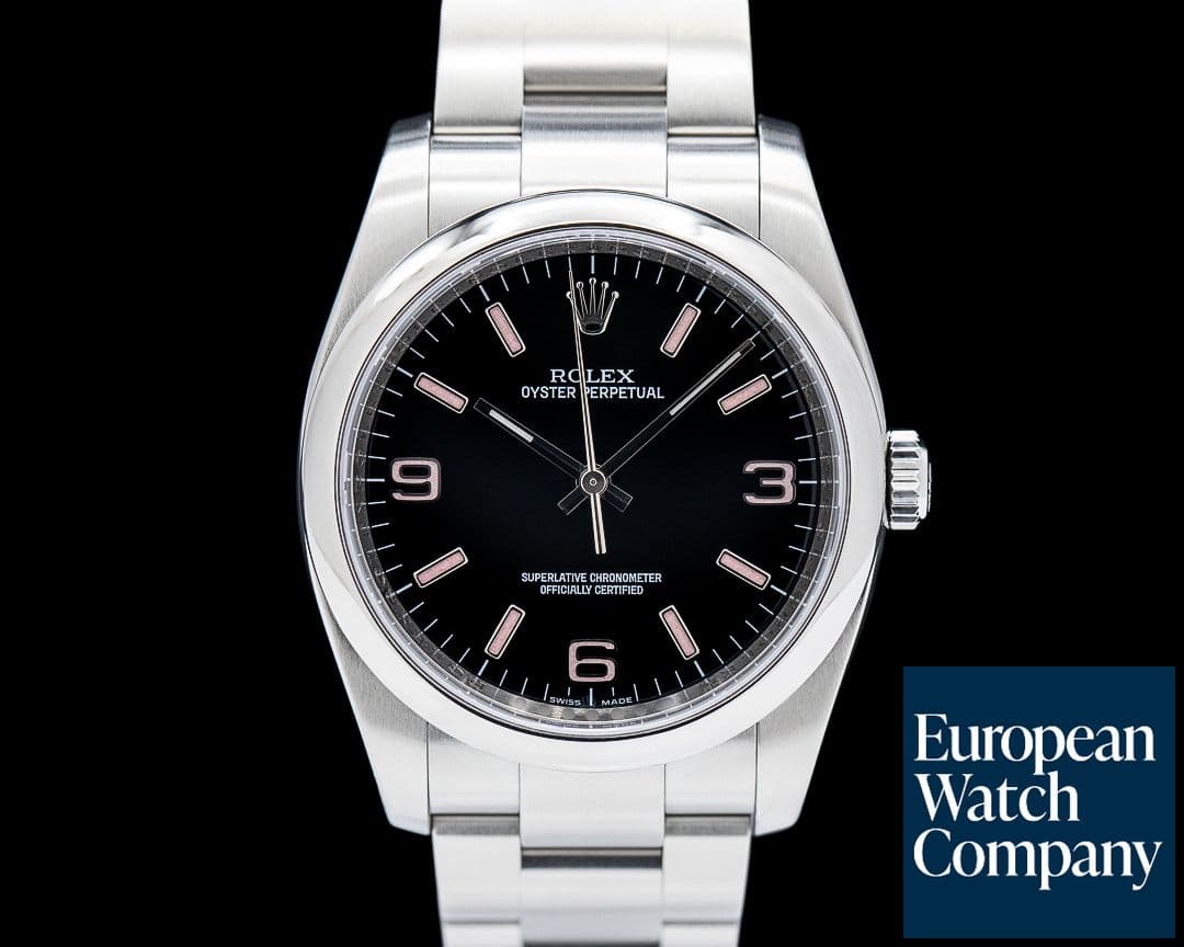 Image of Rolex 116000 Oyster Perpetual SS Black Dial / Pink Indices