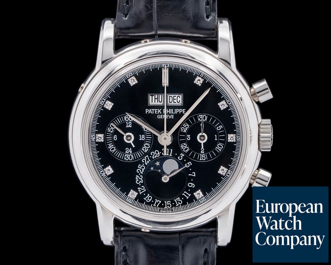 Image of Patek Philippe 3970EP Perpetual Calendar Chronograph Platinum Black Diamond Dial