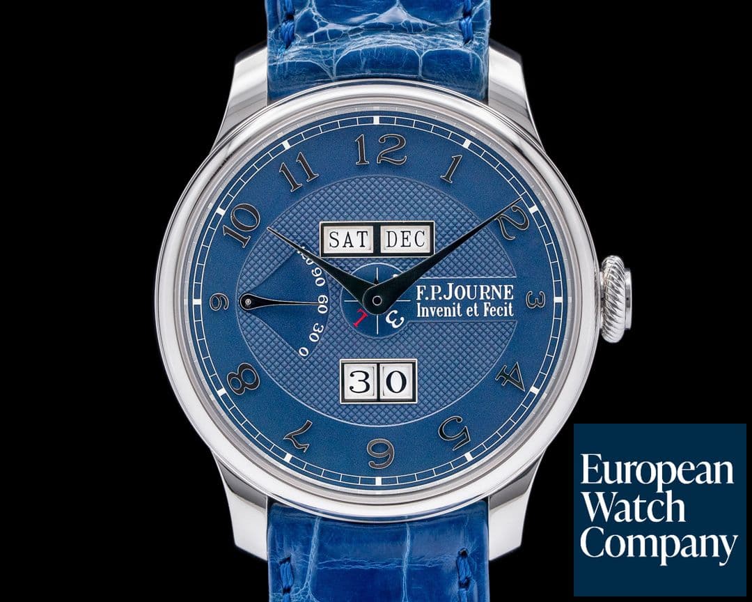 Image of F. P. Journe Quantieme Perpetual Platinum Blue Guilloche Dial