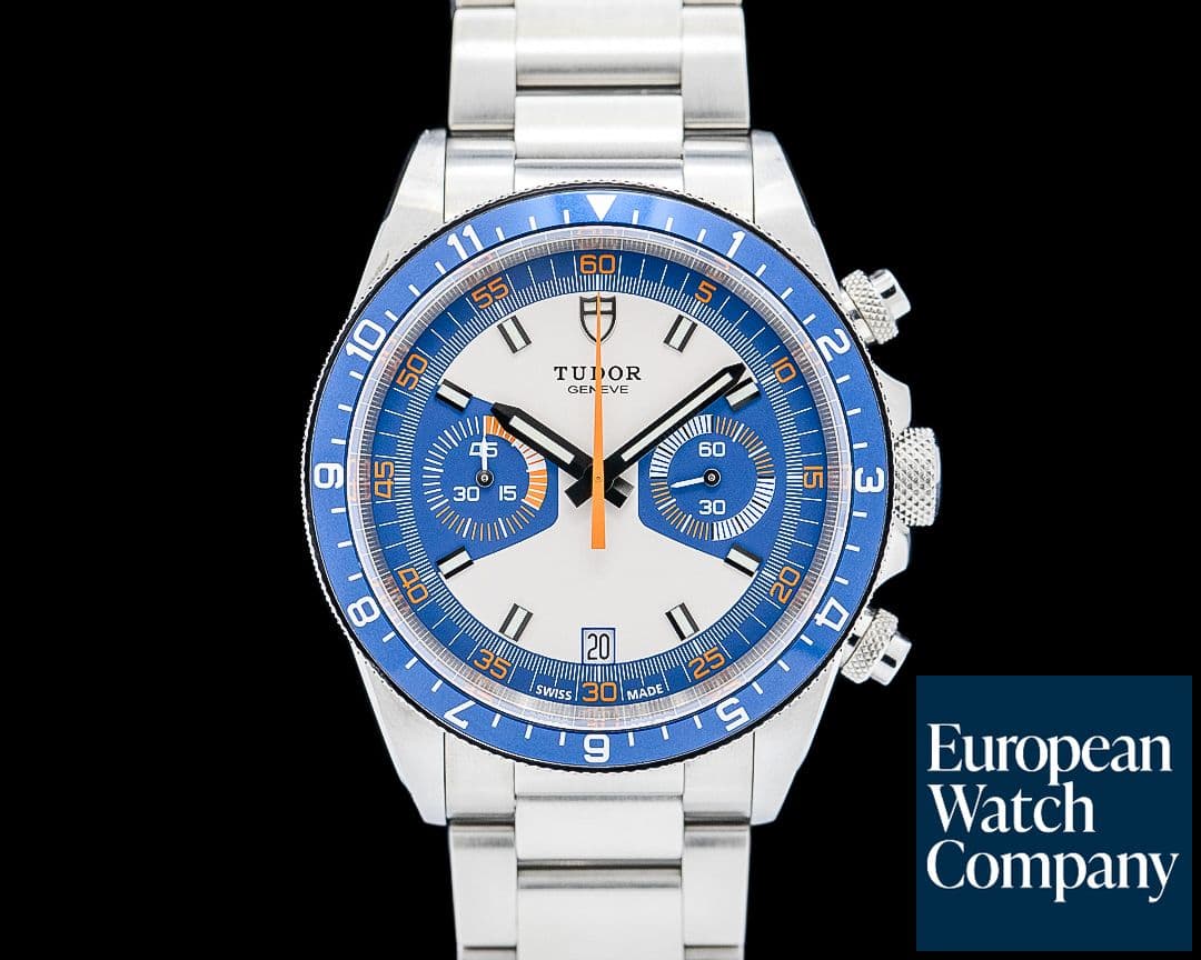Image of Tudor 70330B Heritage Chrono Blue Stainless Steel Ivory / Cream Dial