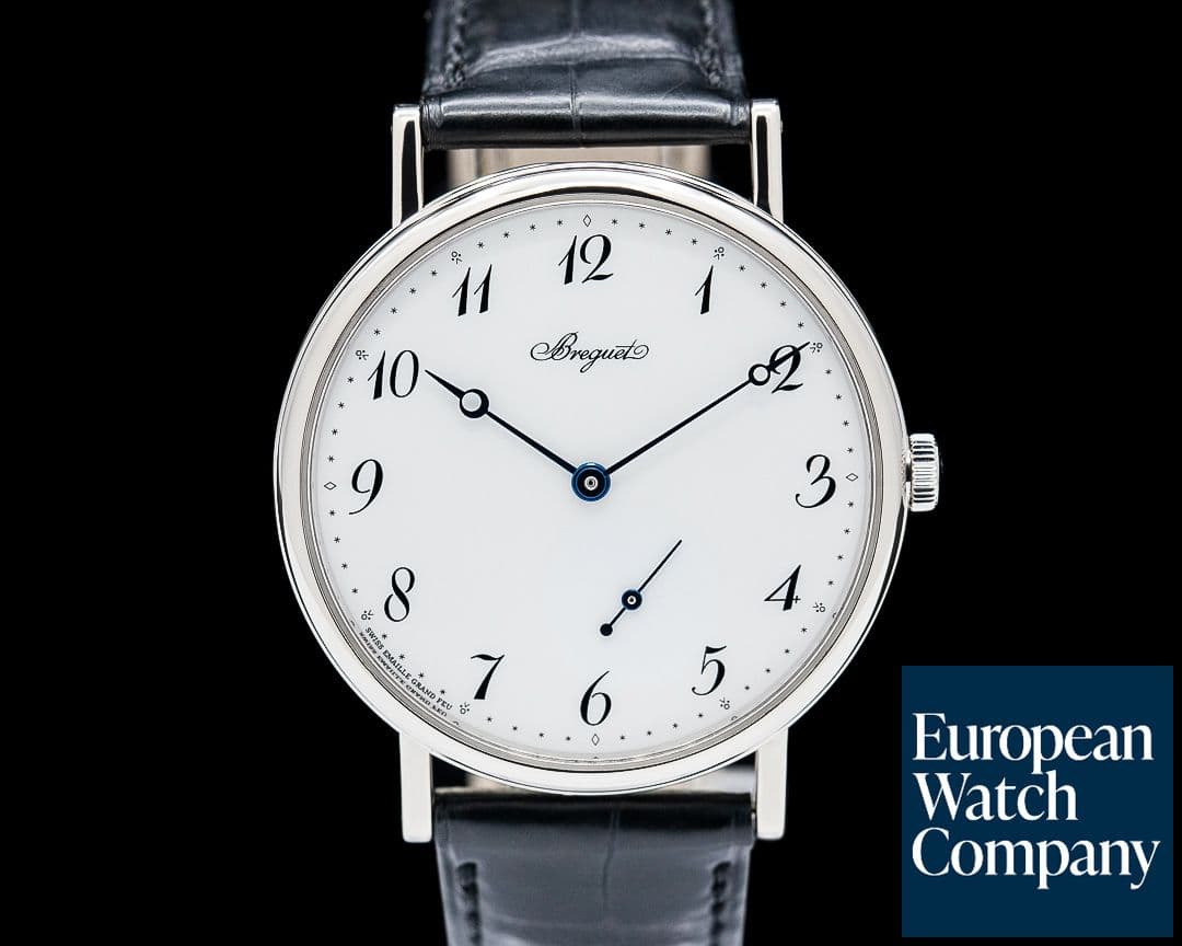 Image of Breguet 7147BB Classique 18K White Gold Grand Feu Enamel White Dial