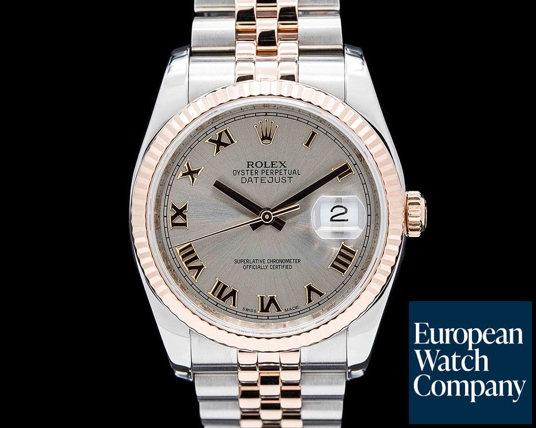 Image of Rolex 116231 Datejust 36 SS / 18K Rose Gold Silver Dial