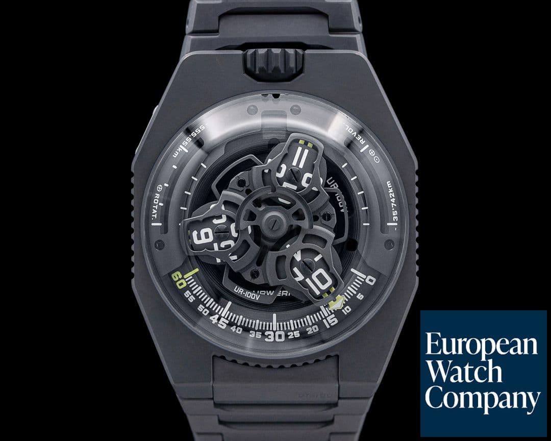 Image of URWERK UR-100V FTJ UR-100V Full Black Titanium Jacket Black Dial LIMITED
