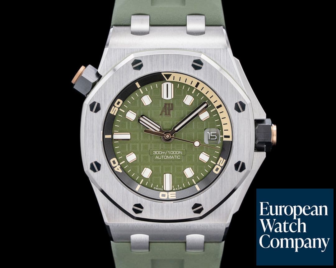 Image of Audemars Piguet 15720ST Royal Oak Offshore Diver SS Khaki Green Dial