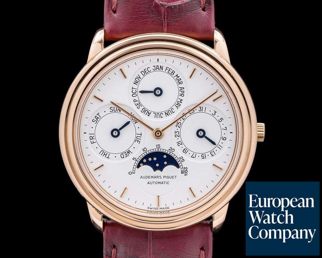 Image of Audemars Piguet 25661OR Quantieme Perpetuel Ultra-Thin 18K Rose Gold White Dial