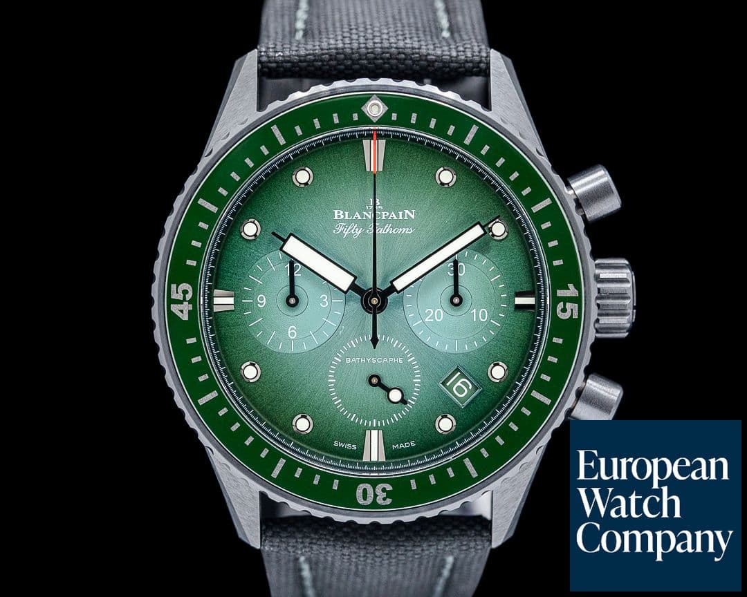 Image of Blancpain 5200 Fifty Fathoms Bathyscaphe Flyback Chronograph Ceramic Green Dial