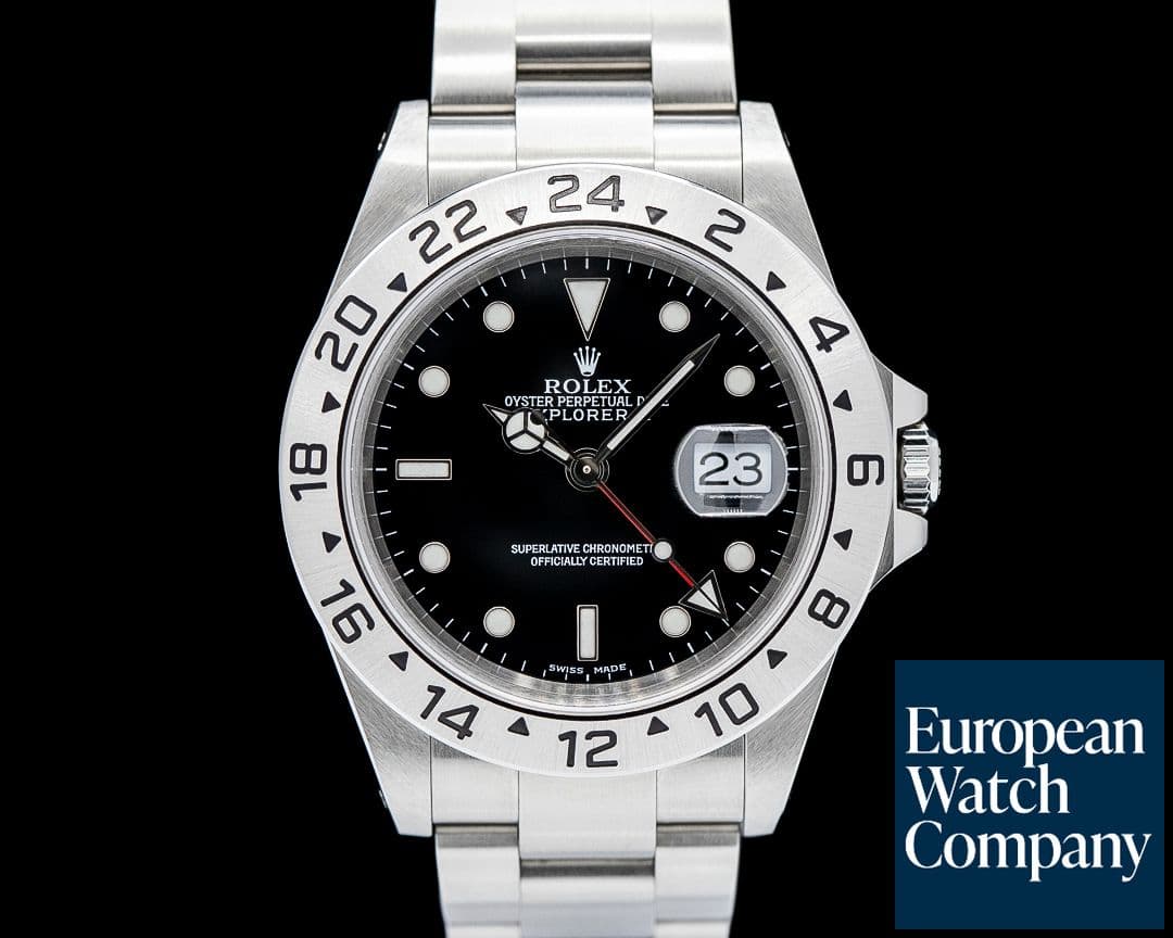 Image of Rolex 16570 Explorer II Black SS Black Dial