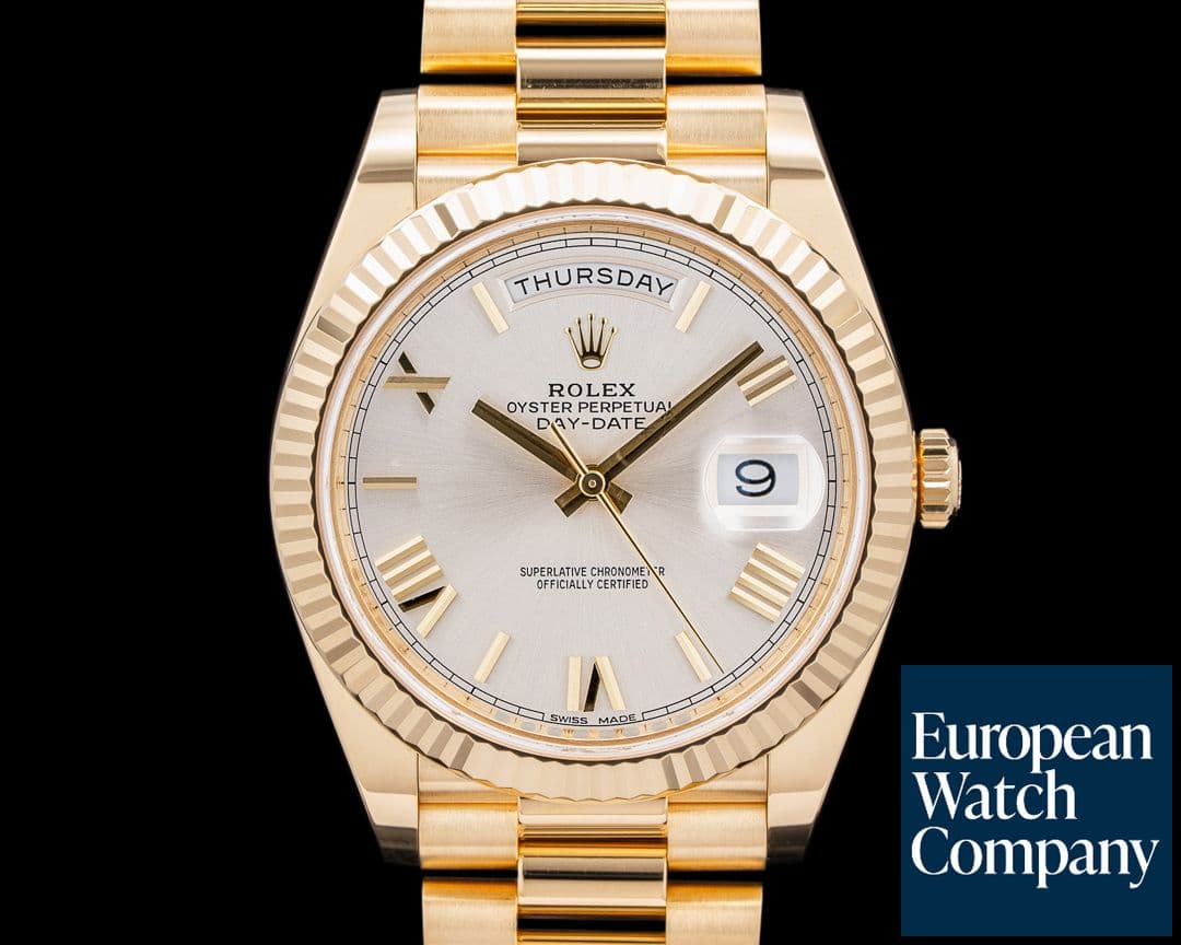 Image of Rolex 228238 Day-Date 40MM 18K Yellow Gold Silver Roman Dial