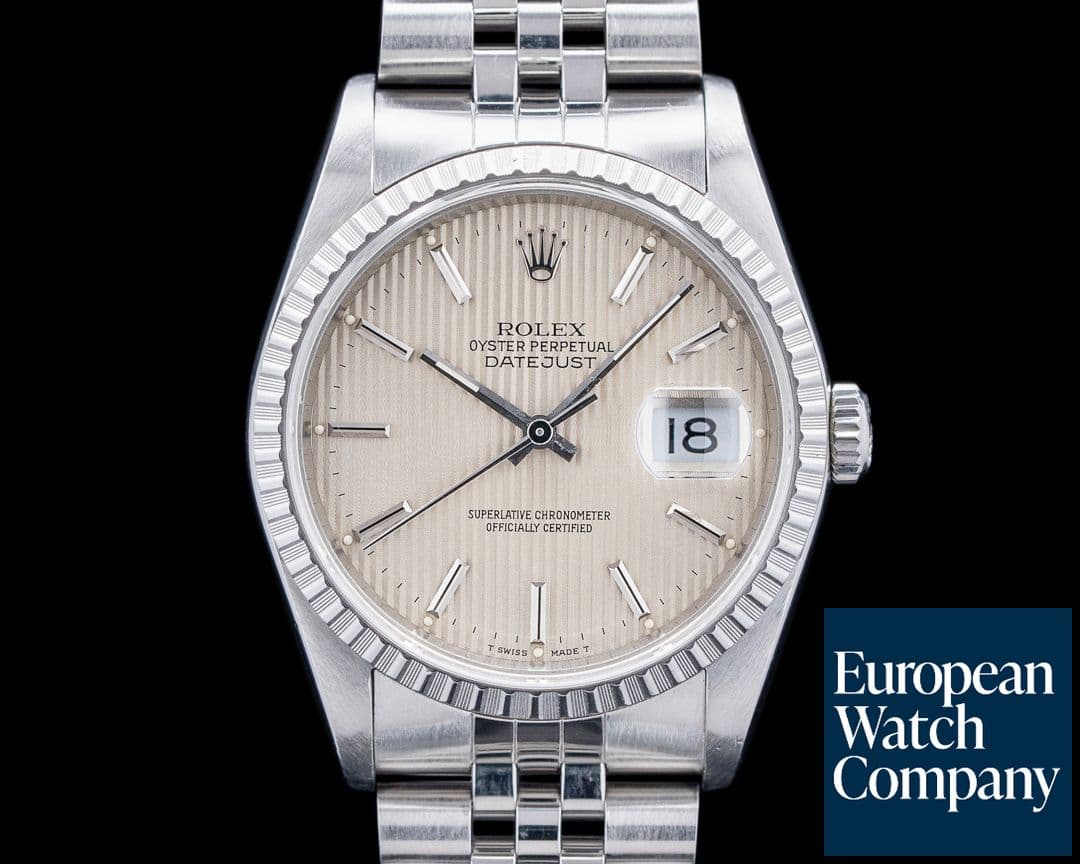 Image of Rolex 16220 Datejust SS Champagne Tapestry Dial Circa. 1989