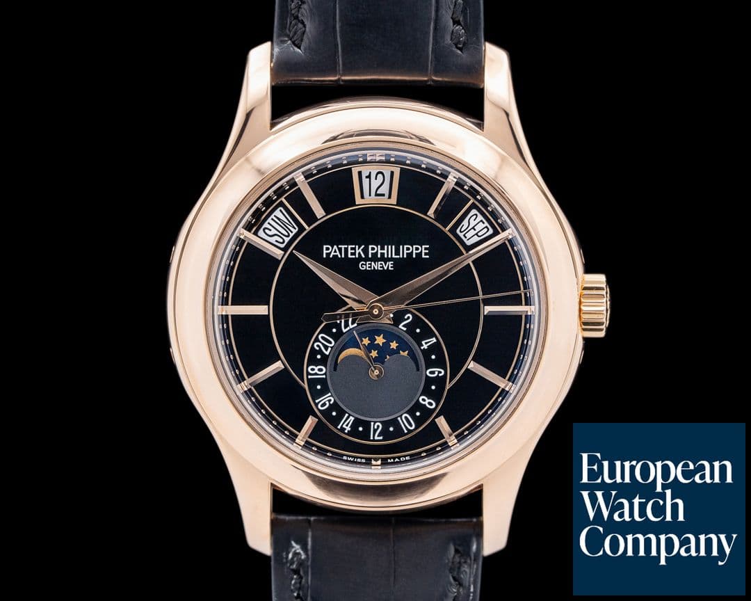 Image of Patek Philippe 5205R Annual Calendar 18K Rose Gold Black Dial