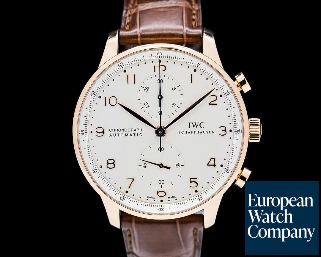 Image of IWC IW371480 Portugieser Chronograph 18K Rose Gold Silver Dial