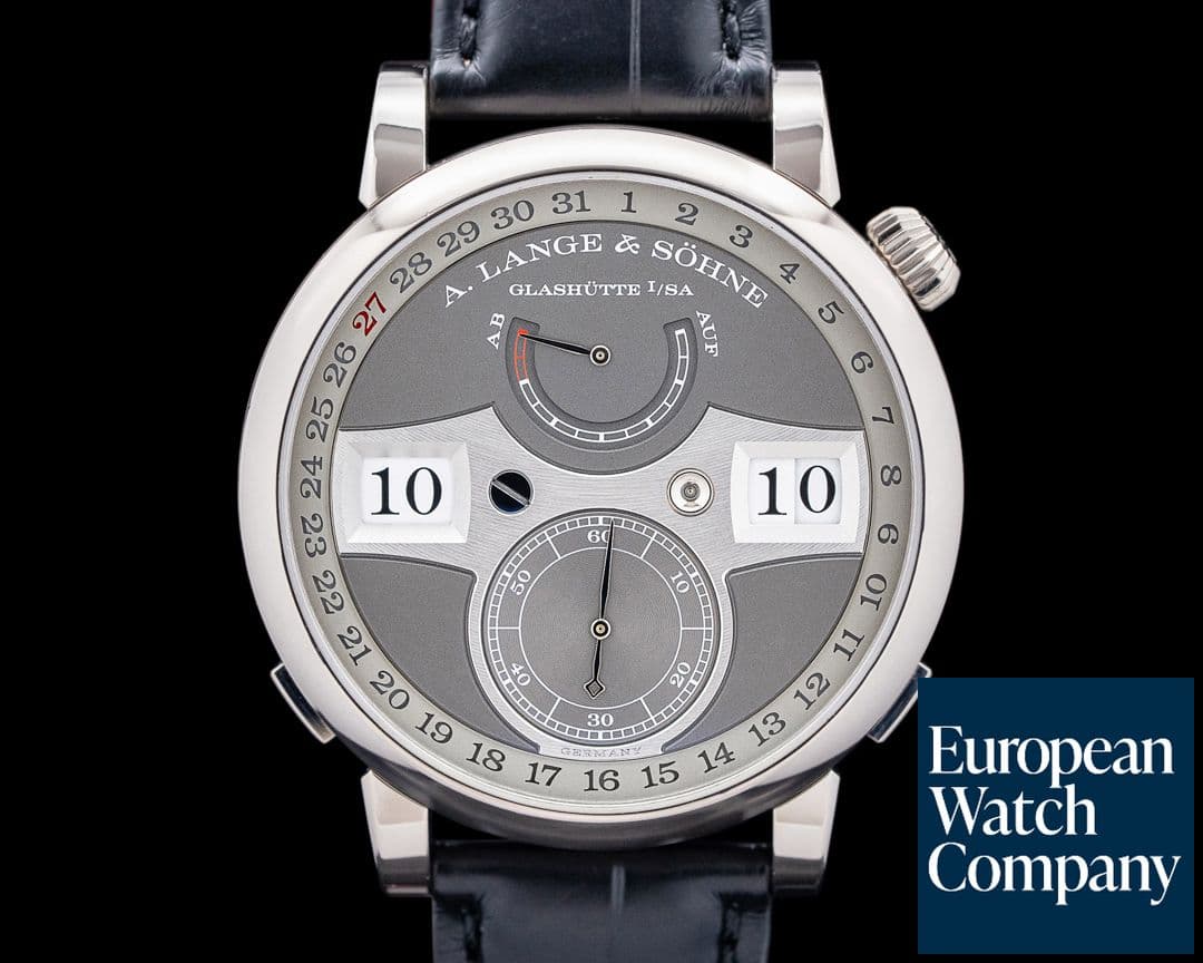 Image of A. Lange and Sohne 148.038 Zeitwerk Date 18K White Gold Gray Dial
