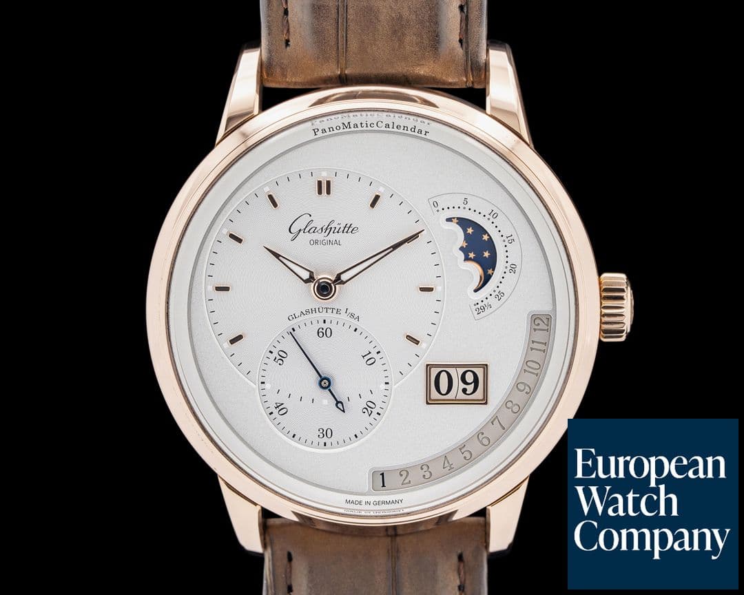 Image of Glashutte Original PanoMaticCalendar 18K Rose Gold Silver Dial