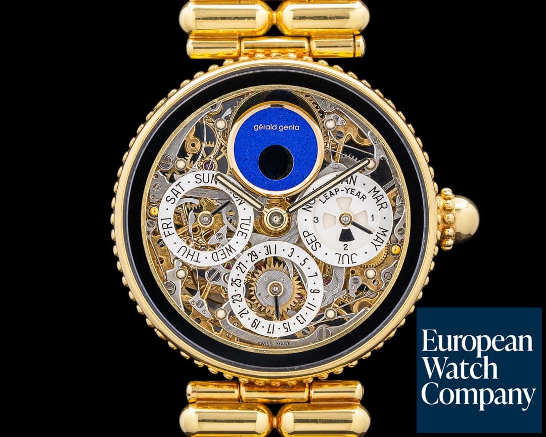 Image of Gerald Genta G3103 Octo Perpetual Calendar 18K Yellow Gold Skeleton Dial