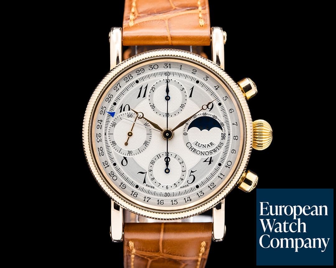Image of Chronoswiss CH 7521 R Lunar Chronograph 18K Rose Gold Silver Dial