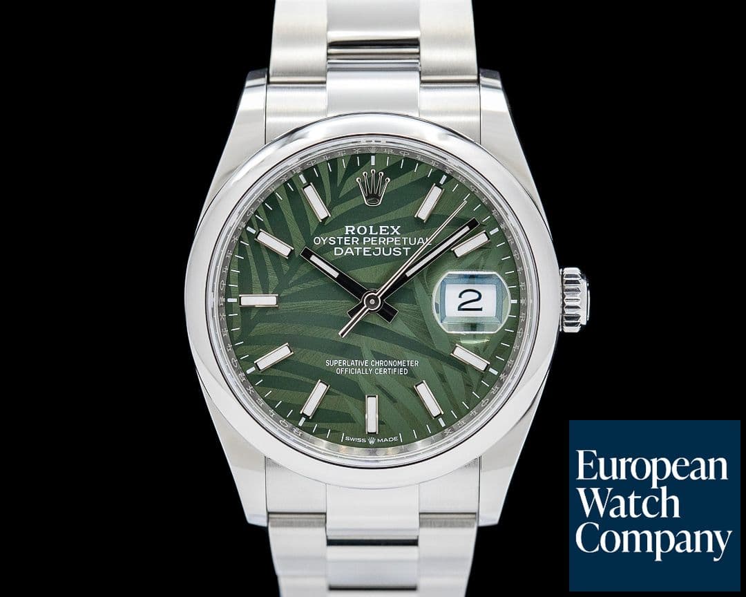 Image of Rolex 126200 Datejust 36 Oystersteel Green Palm Dial