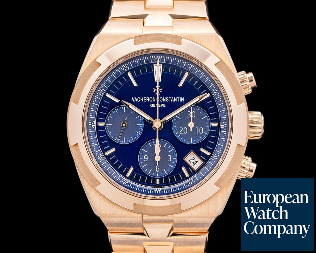 Image of Vacheron Constantin 5500V Overseas Chronograph 18K Rose Gold Blue Dial
