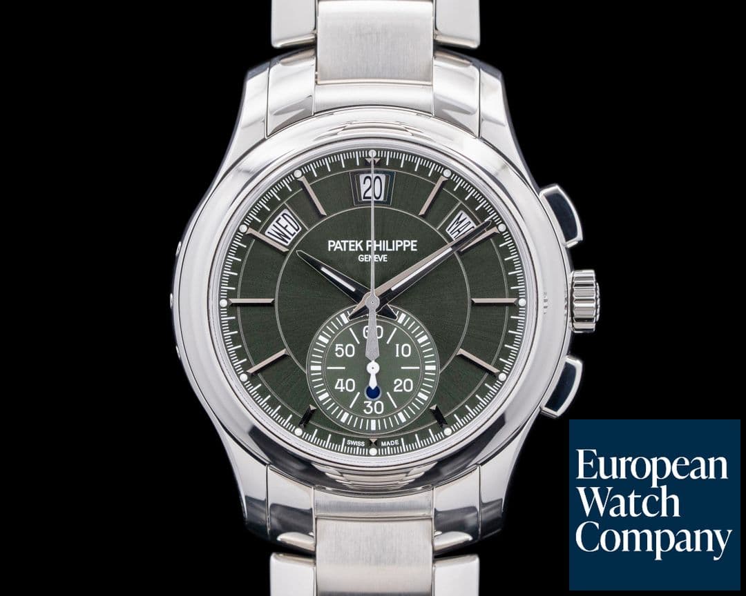 Image of Patek Philippe 5905 Annual Calendar Chronograph SS Olive Green Dial