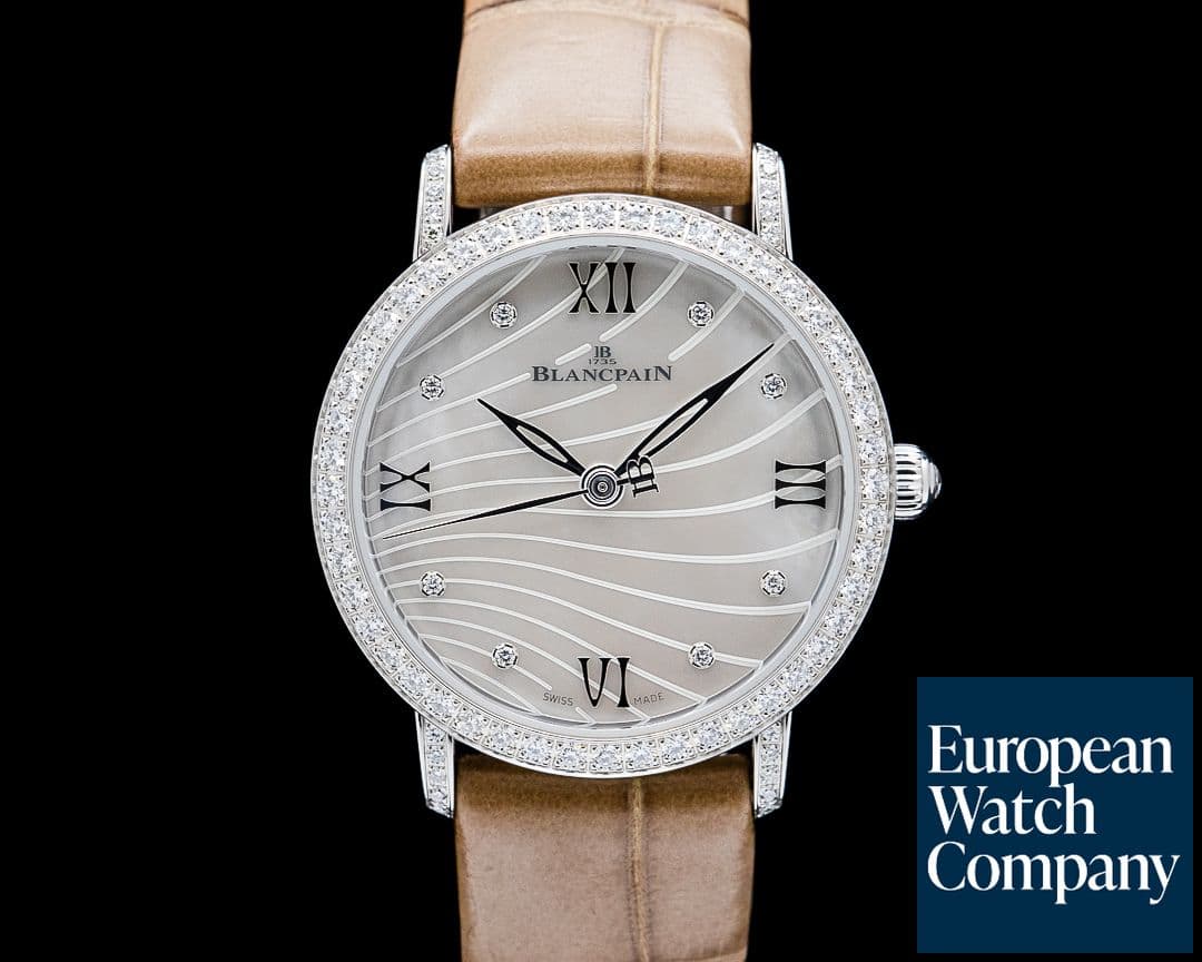 Image of Blancpain 6104 Villeret Ultra-Slim SS Mother of Pearl Diamond Dial